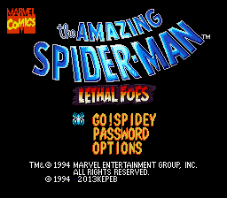 Spider-Man - Lethal Foes (English Translation) Title Screen